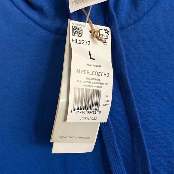 ADIDAS Men’s Blue Pullover Hoodie NWT - Picture 6 of 6